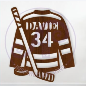 Personalized Hockey Jersey with Name and Number or Hockey puck