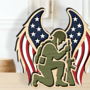 12-Inch Patriotic Soldier Wooden Wall Art