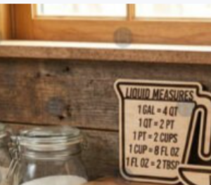 Rustic Kitchen Measurement Conversion Sign