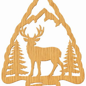 Arrowhead Deer Silhouette – Natural Light Oak