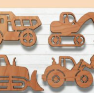 Handcrafted Wooden Construction Vehicle Wall Décor 18 inch wall hanger