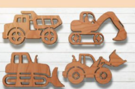 Handcrafted Wooden Construction Vehicle Wall Décor 18 inch wall hanger