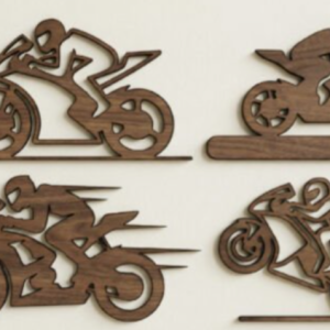18-Inch Wooden Motorcycle Wall Décor – Choice of Four Designs