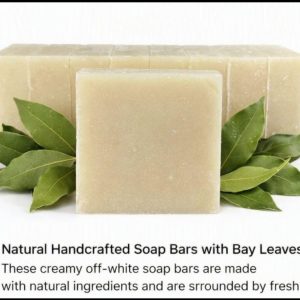 Natural Handmade Soap Bars with Bay Leaves